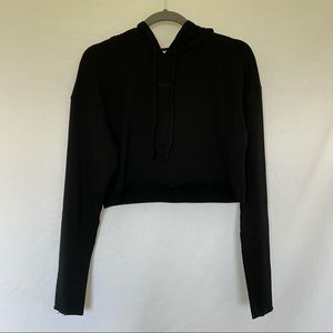 NWT Meshki Black Cropped Hoodie